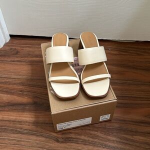 Madewell - Leather Blockheel Sandal Mule - Ecru - 7